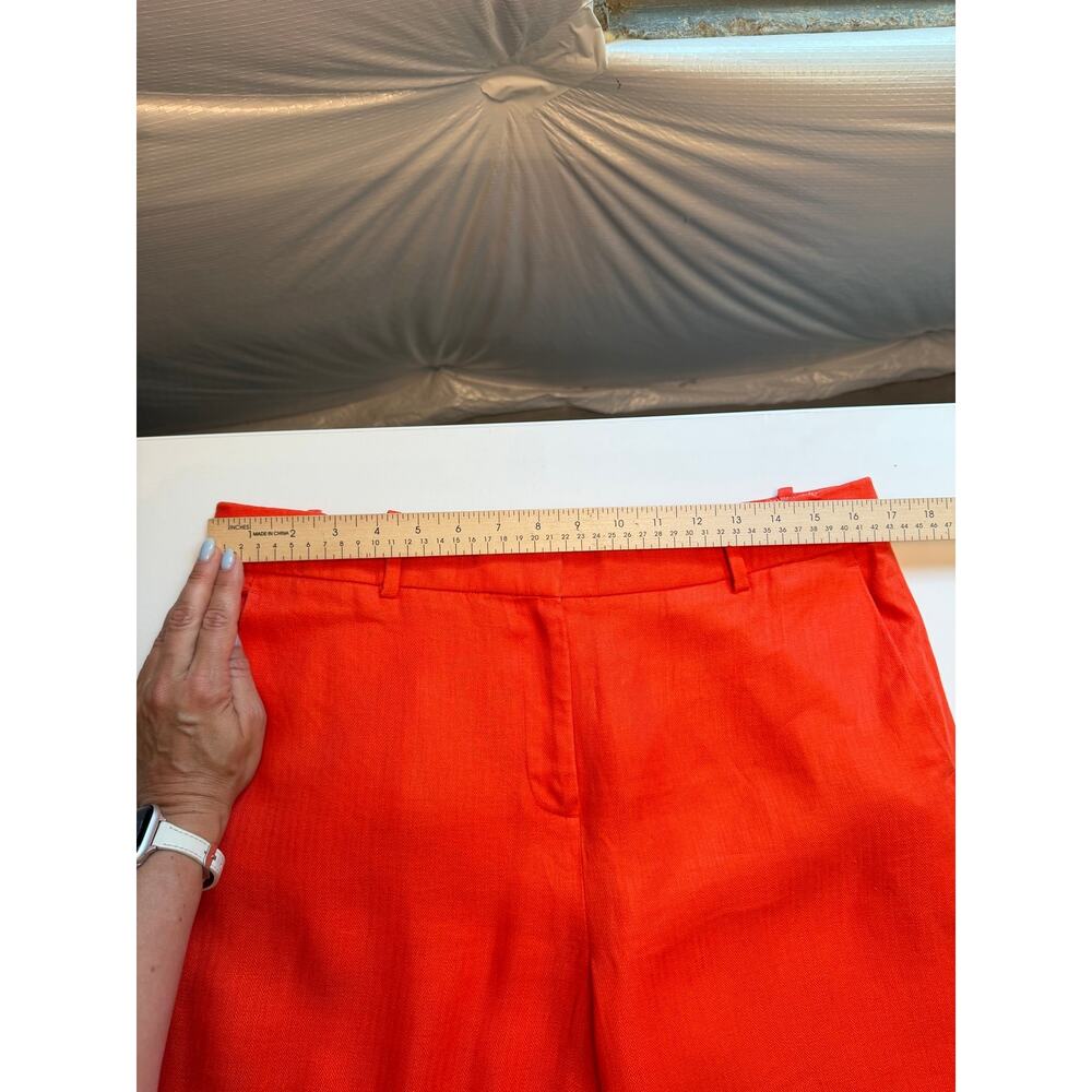 J.Crew Womens Size 10 Orange 100% Linen Wide Leg Crop Pants Culottes Coastal - Picture 9 of 11